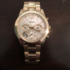 fossil boyfriend gold watch